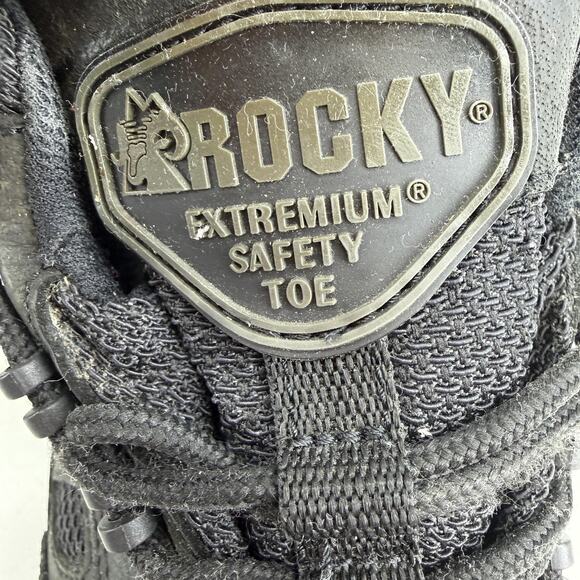 Rocky Extremium Safety Toe Boots Mens Size 8.5 Black Work Slip Resistant Combat